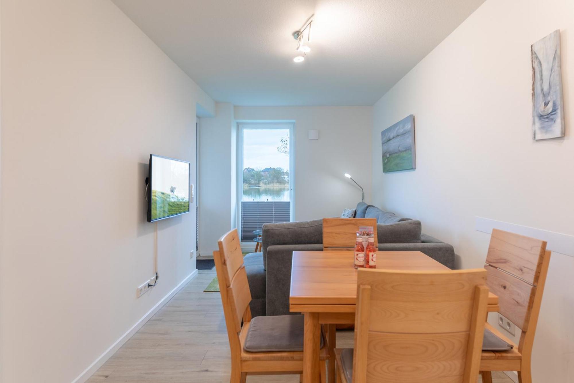 Ferienwohnung "Halligstork" Direkt Am Nordseedeich Mit Blick Auf Den See Nordstrand Bagian luar foto